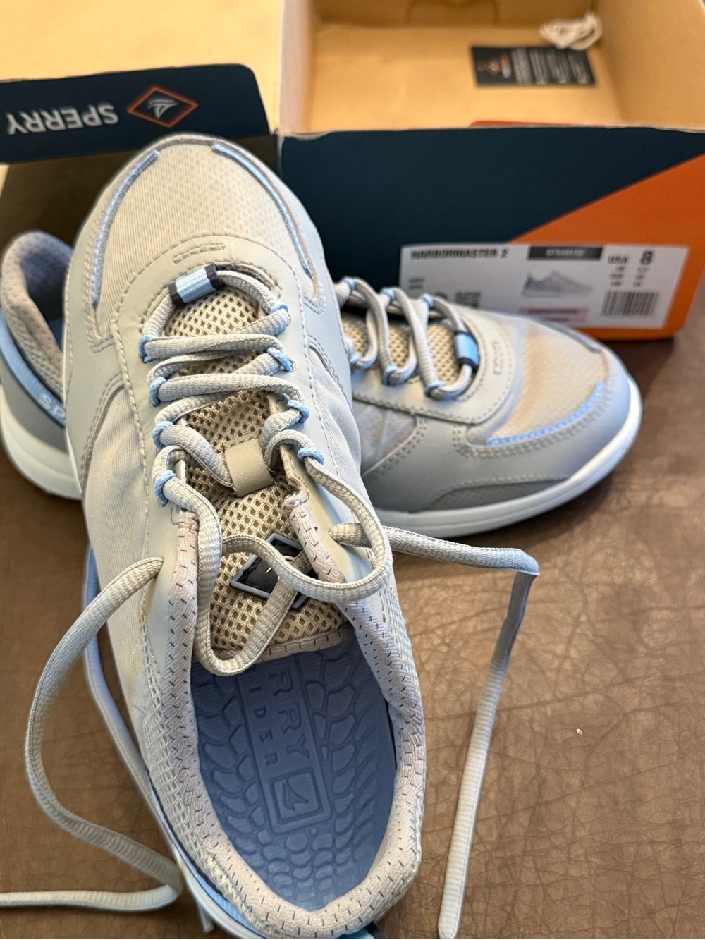 Sperry Harbormaster 2 Performance Deck Shoes Grey Blue Athletic Sneaker 8